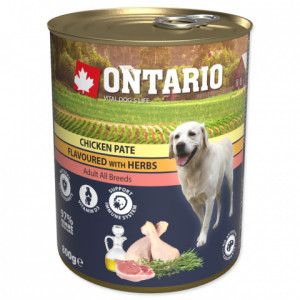 Konservi suņiem : Ontario Dog Chicken Pate with Herbs 800g x 6